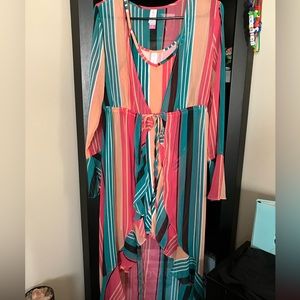 Spaghetti strap women’s dress with cover-up